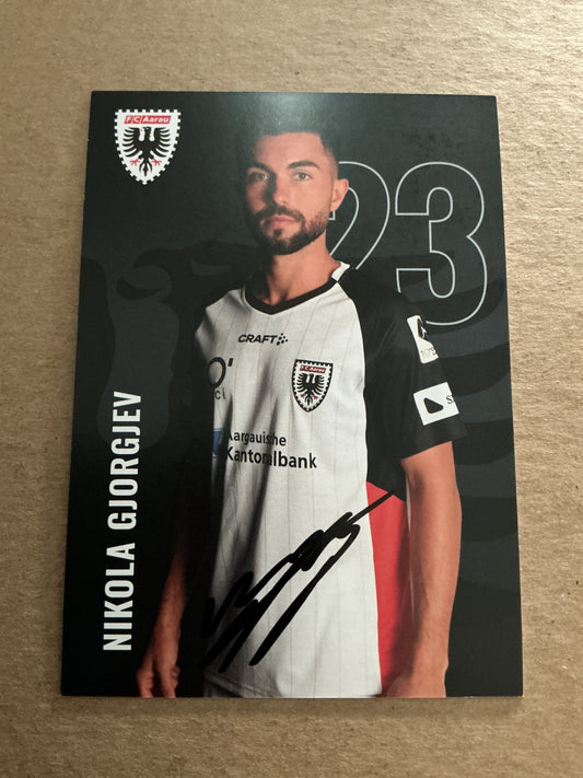 Nikola Gjorgjev, Switzerland 🇨🇭 FC Aarau 2024/25 hand signed