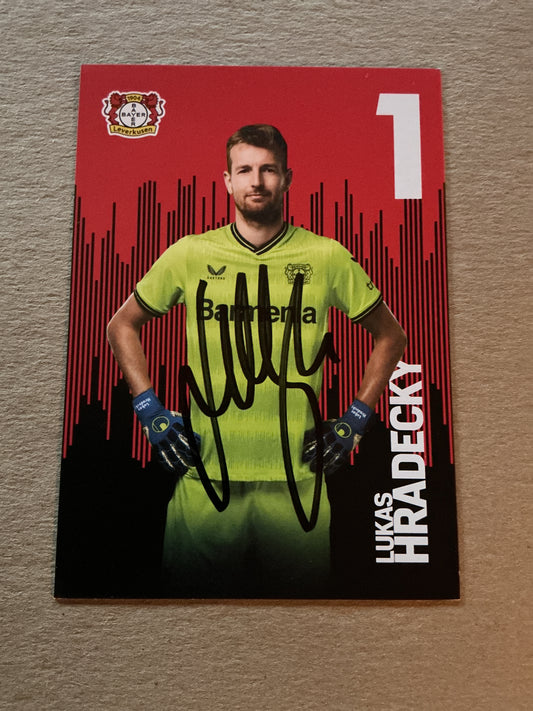 Lukas Hradecky, Finland 🇫🇮 Bayer 04 Leverkusen 2022/23 hand signed