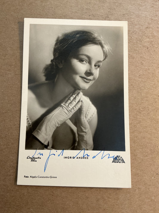 Ingrid Andree, Germany 🇩🇪 Actress hand signed