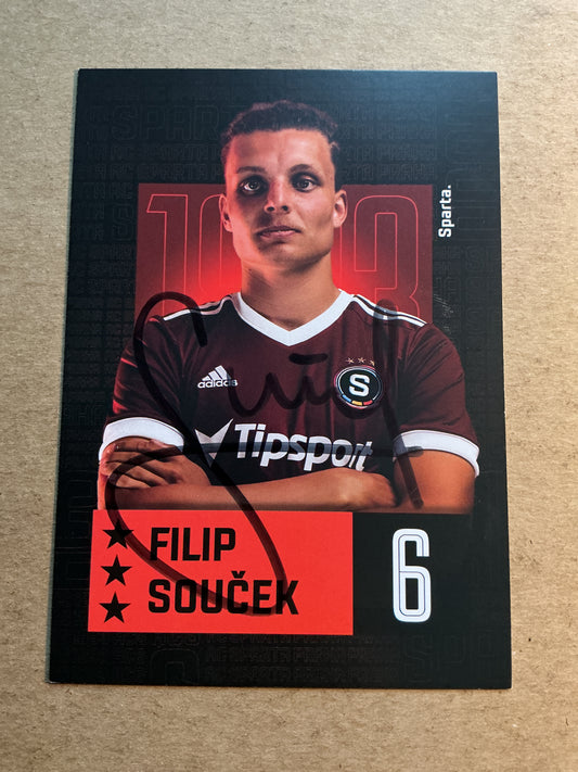 Filip Souček, Czech Republic 🇨🇿 AC Sparta Prague 2021/22 hand signed