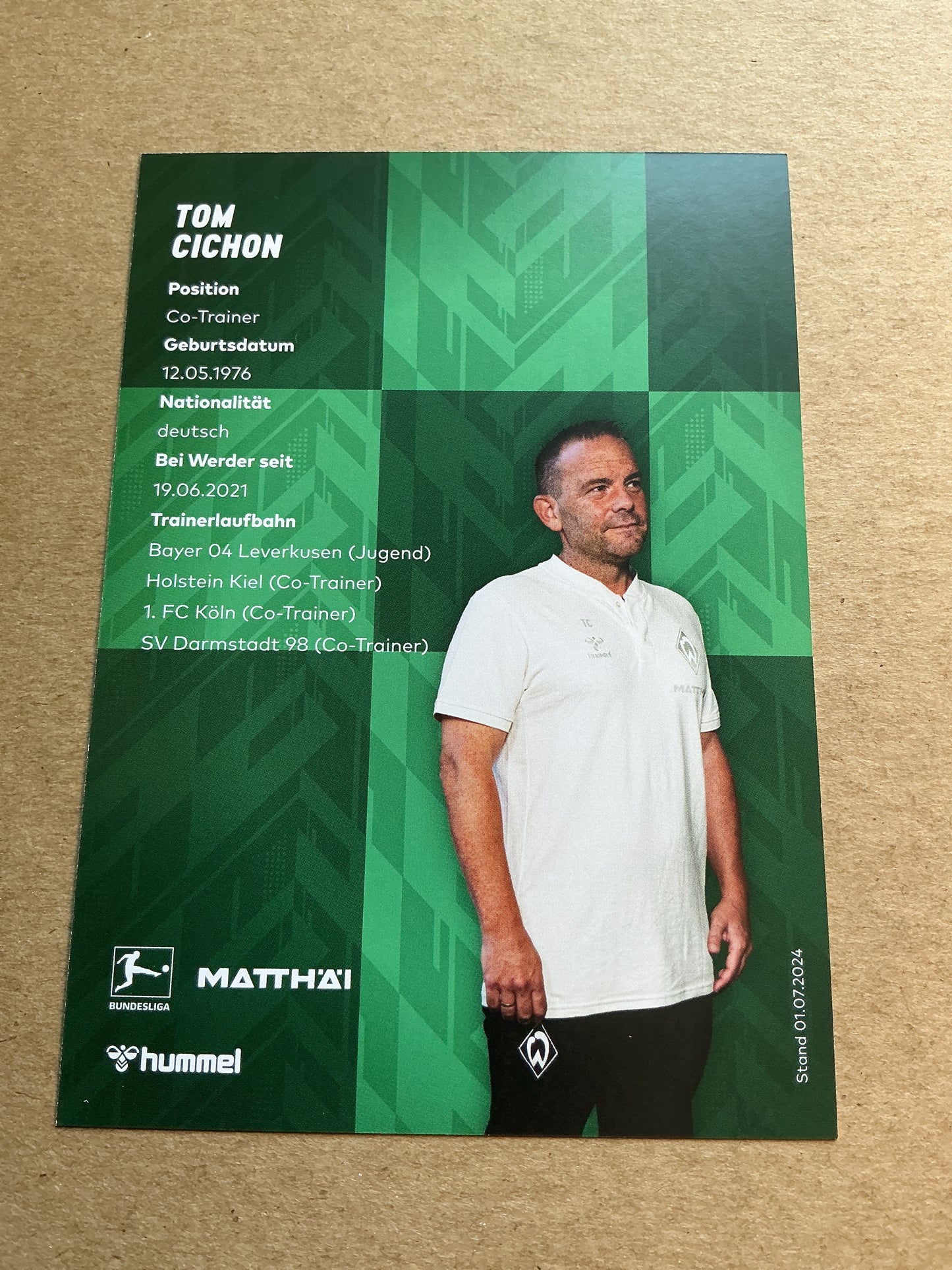 Tom Cichon, Germany 🇩🇪 SV Werder Bremen 2024/25 hand signed