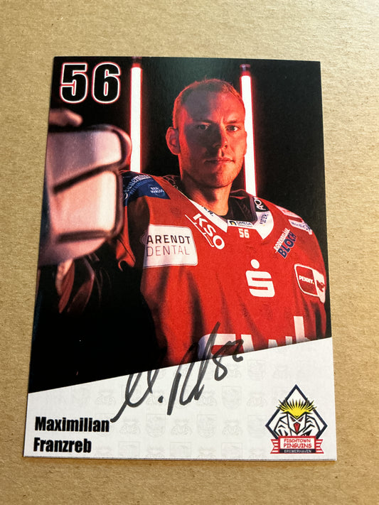 Maximilian Franzreb, Germany 🇩🇪 Fishtown Pinguins 2024/25 hand signed
