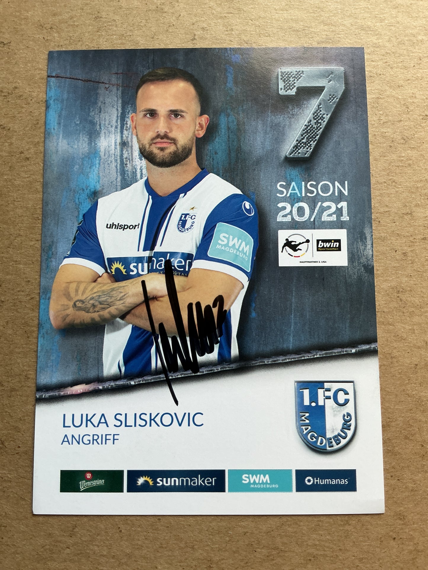 Luka Sliskovic, Austria 🇦🇹 1.FC Magdeburg 2020/21 hand signed
