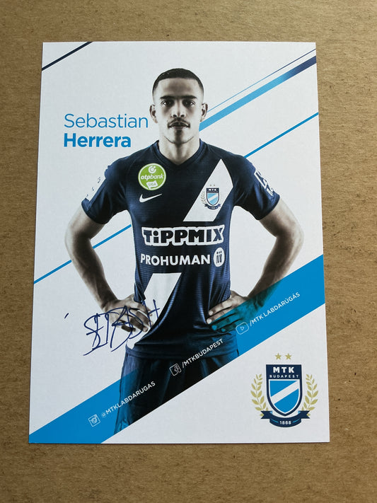Sebastian Herrera, Colombia 🇨🇴 MTK Budapest 2020/21 hand signed