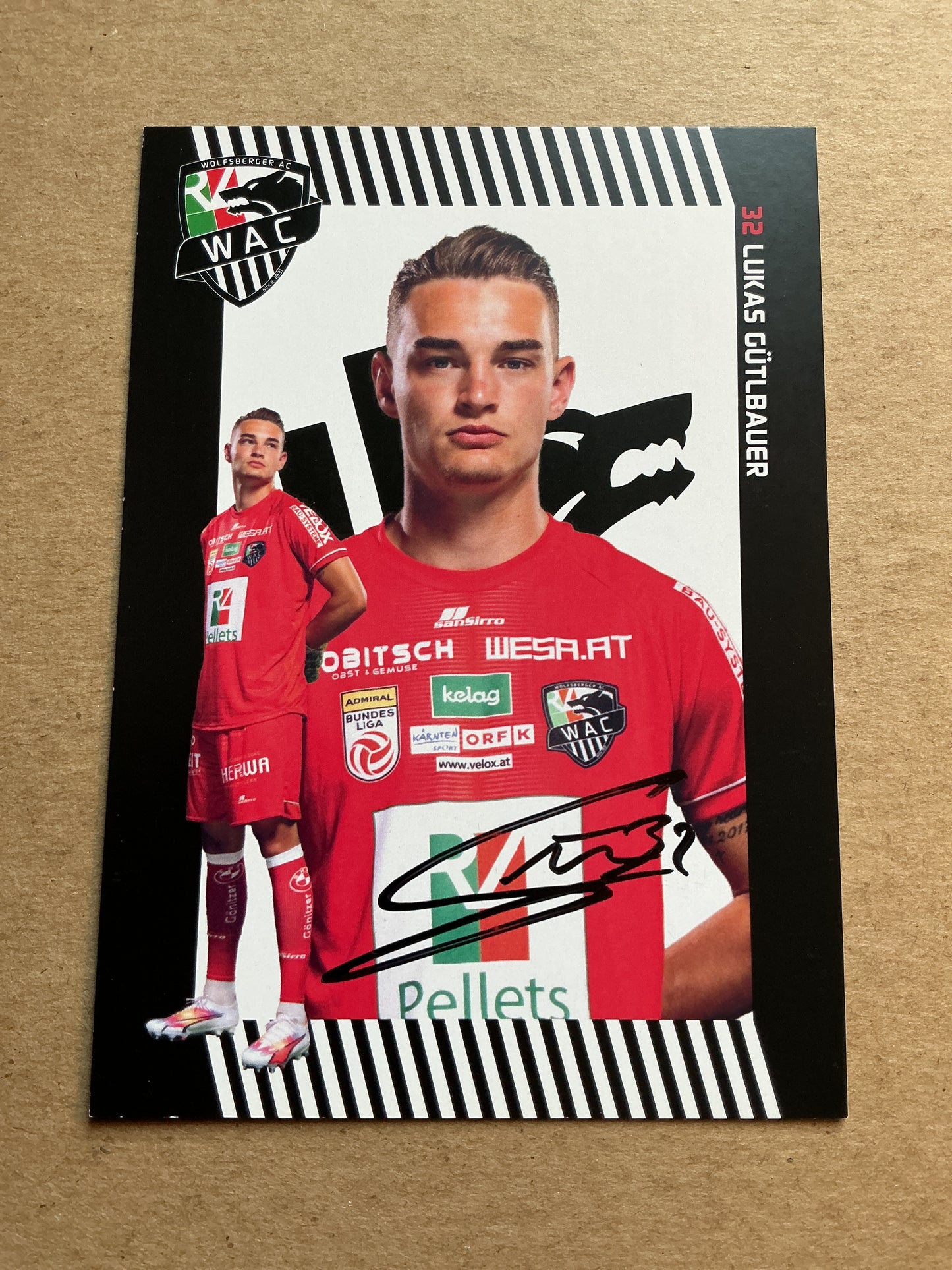 Lukas Gütlbauer, Austria 🇦🇹 Wolfsberger AC 2023/24 hand signed