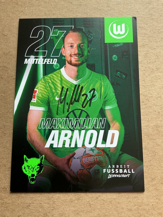 Maximilian Arnold, Germany 🇩🇪 VfL Wolfsburg 2021/22 hand signed