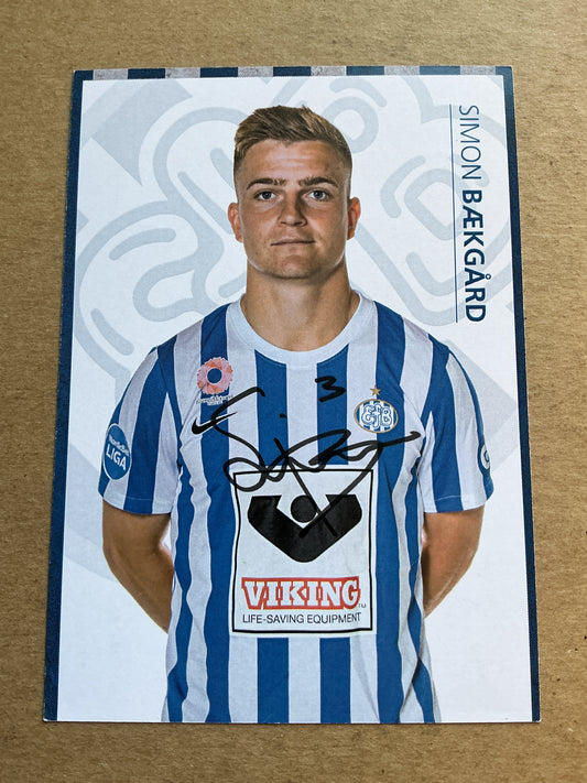 Simon Bækgård, Denmark 🇩🇰 Esbjerg fB 2021/22 hand signed