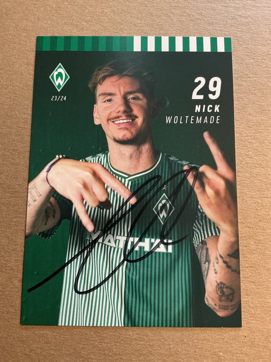 Nick Woltemade, Germany 🇩🇪 SV Werder Bremen 2023/24 hand signed