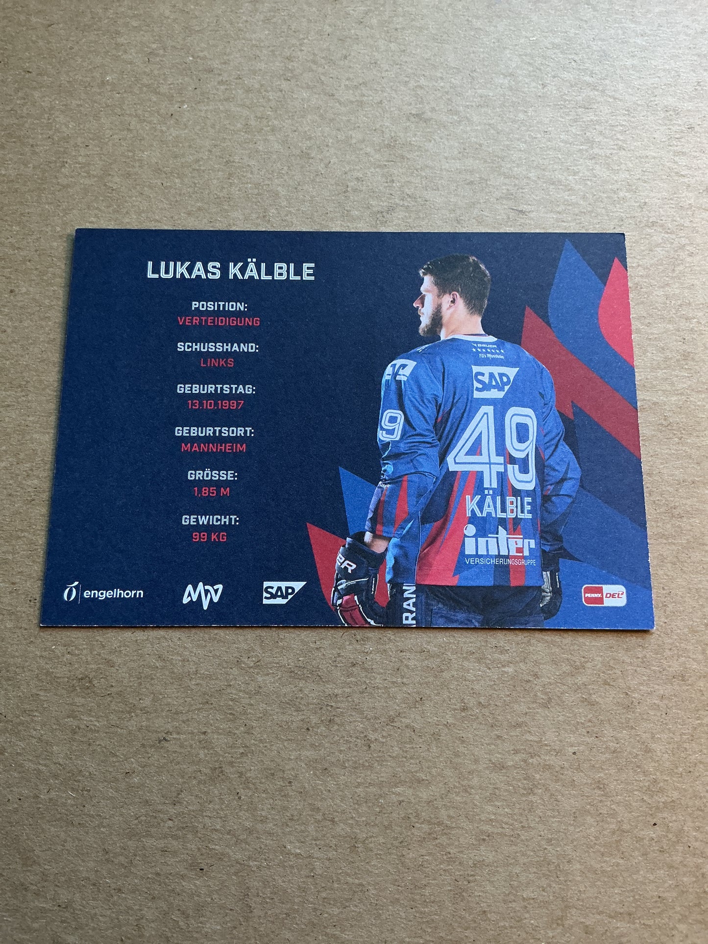 Lukas Kälble, Germany 🇩🇪 Adler Mannheim 2024/25 hand signed