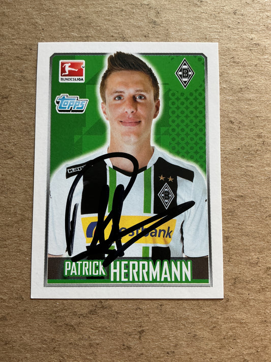 Patrick Herrmann, Germany 🇩🇪 Borussia Mönchengladbach 2014/15 Topps hand signed