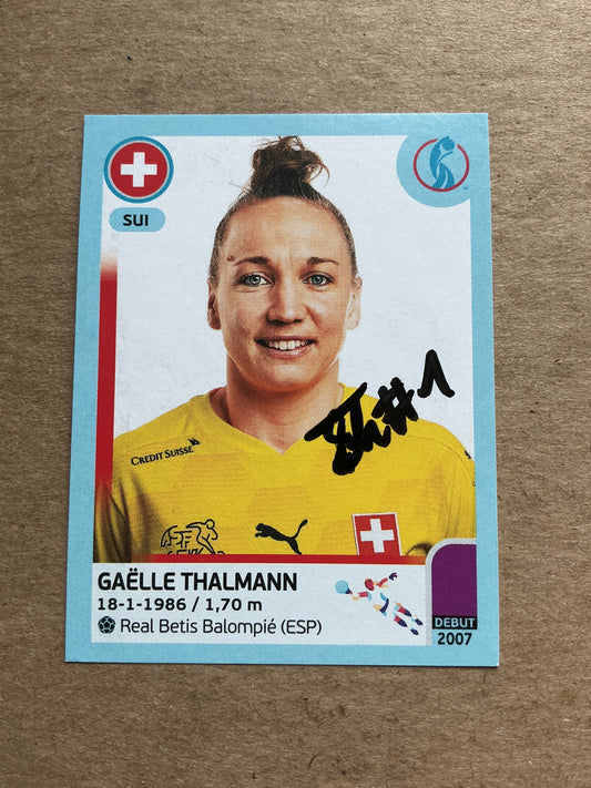 Gaelle Thalmann, Switzerland 🇨🇭 UEFA Women’s Euro Cup 2022 Panini hand signed