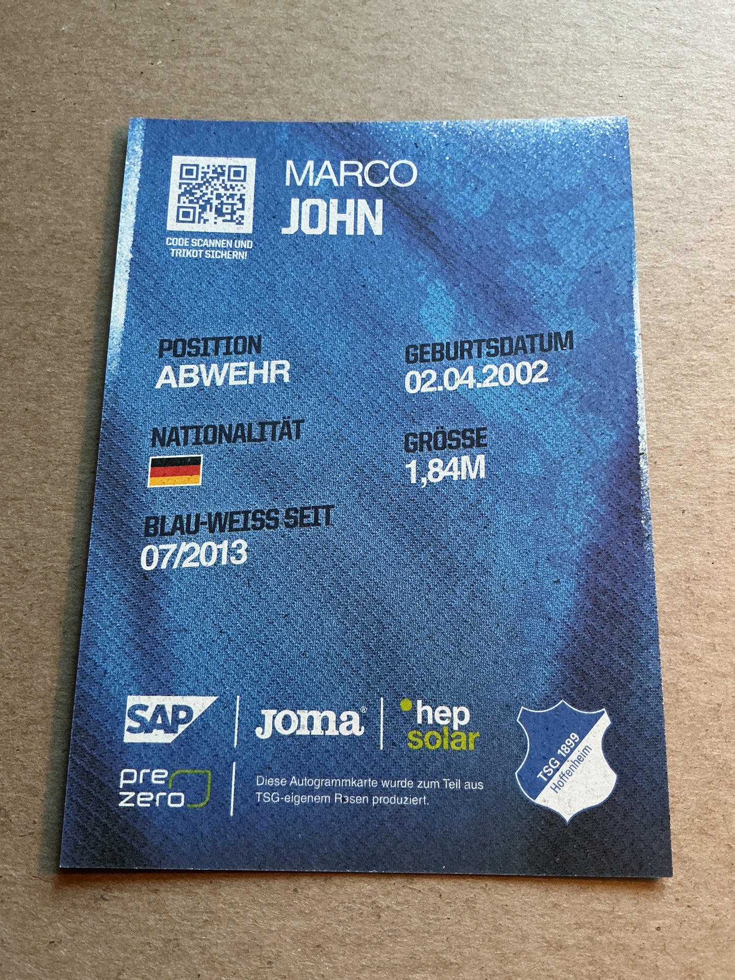 Marco John, Germany 🇩🇪 TSG 1899 Hoffenheim 2024/25 hand signed
