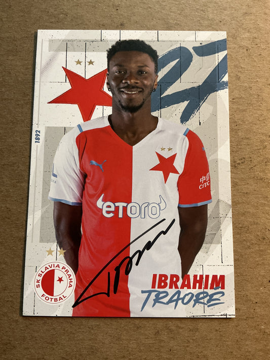 Ibrahim Traoré, Ivory Coast 🇨🇮 SK Slavia Prague 2021/22 hand signed