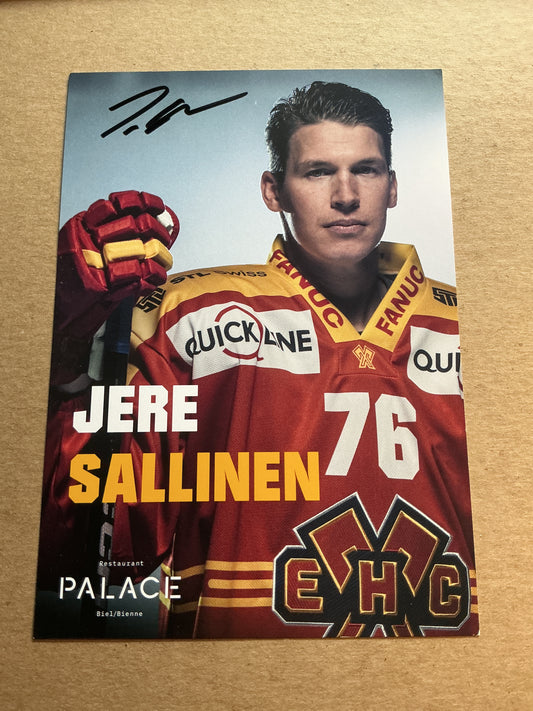 Jere Salinen, Finland 🇫🇮 EHC Biel-Bienne 2024/25 hand signed