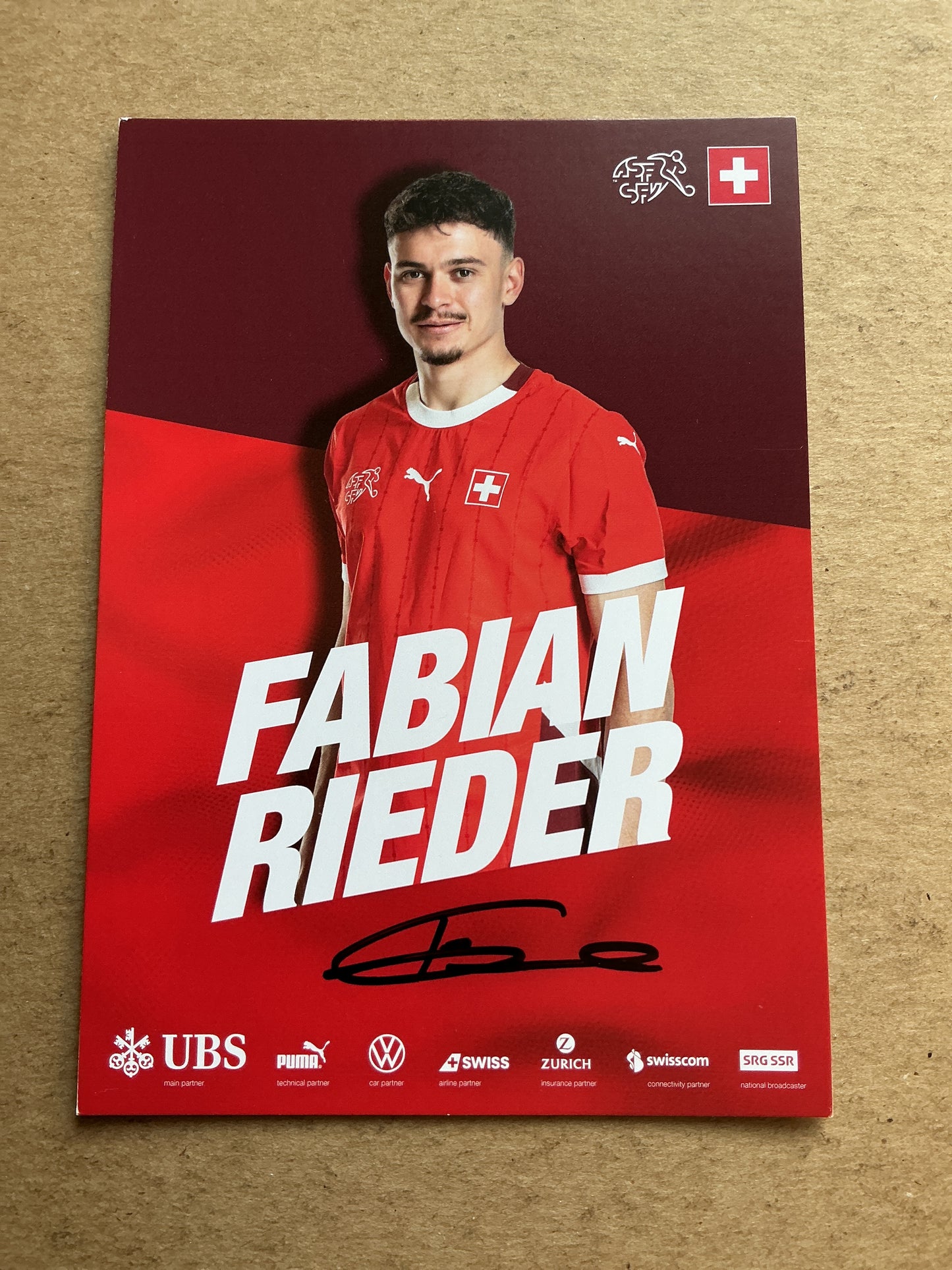 Fabian Rieder, Switzerland 🇨🇭UEFA Euro 2024  hand signed