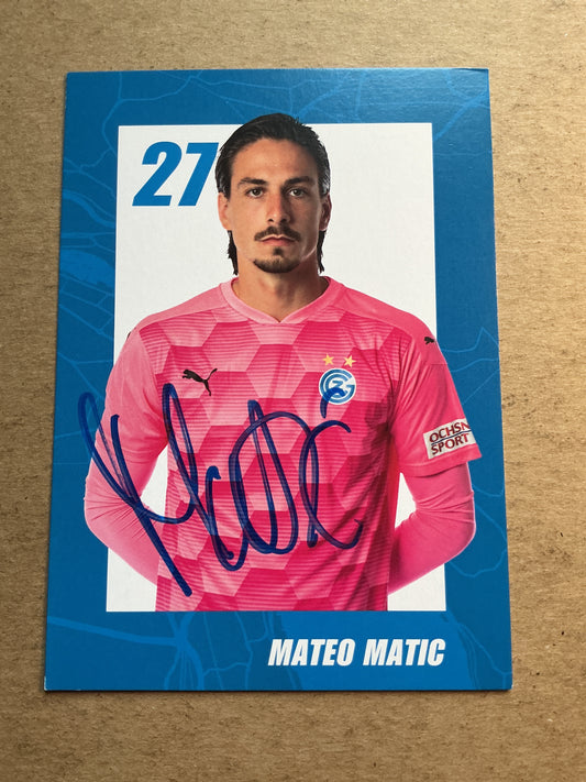 Mateo Matic, Switzerland 🇨🇭 Grasshopper Club Zürich 2020/21 hand signed