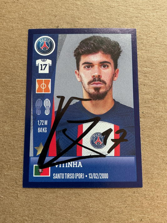 Vitinha, Portugal 🇵🇹 Paris Saint-Germain 2024 Panini hand signed
