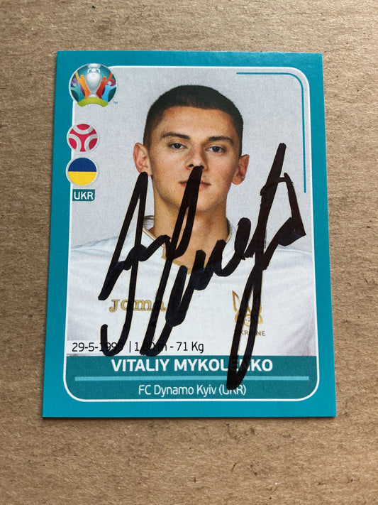 Vitaliy Mykolenko, Ukraine 🇺🇦 UEFA Euro 2020 Panini hand signed