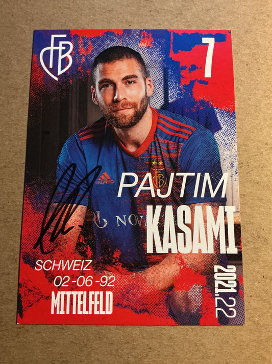 Pajtim Kasami, Switzerland 🇨🇭 FC Basel 2021/22 hand signed