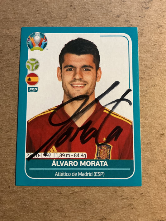 Alvaro Morata, Spain 🇪🇸 UEFA Euro 2020 Panini hand signed
