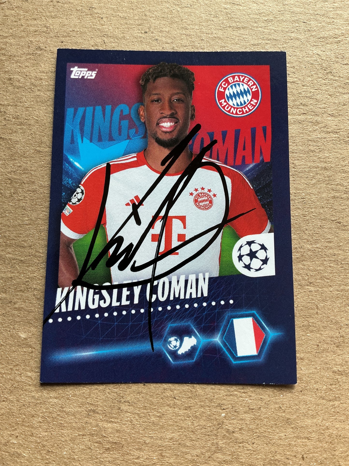 Kingsley Coman, France 🇫🇷 FC Bayern München 2023/24 Topps hand signed
