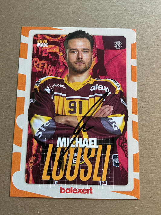 Michael Loosli, Switzerland 🇨🇭 Geneve-Servette HC 2024/25 hand signed