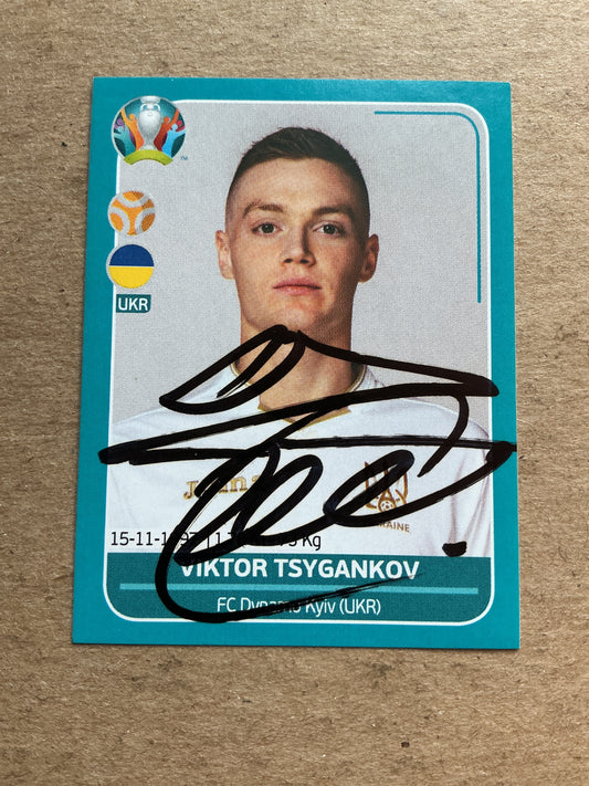 Viktor Tsygankov, Ukraine 🇺🇦 UEFA Euro 2020 Panini hand signed