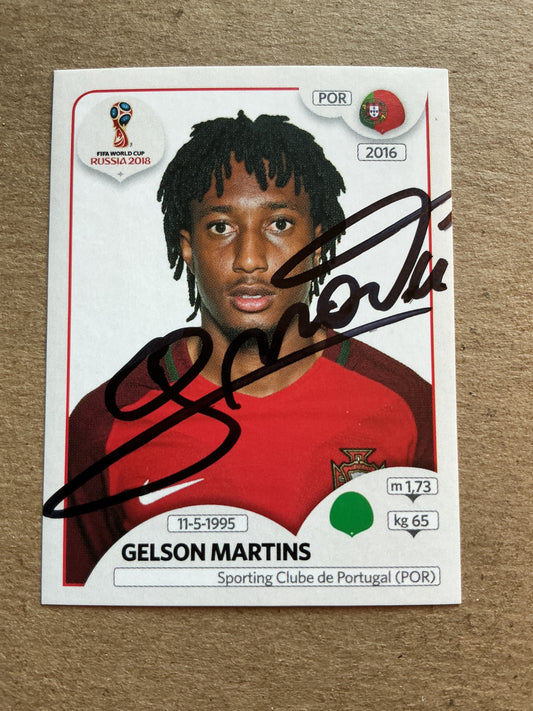 Gelson Martins, Portugal 🇵🇹 FIFA World Cup 2018 Panini hand signed