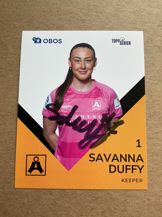 Savanna Duffy, Norway 🇳🇴  Åsane 2024/25 hand signed