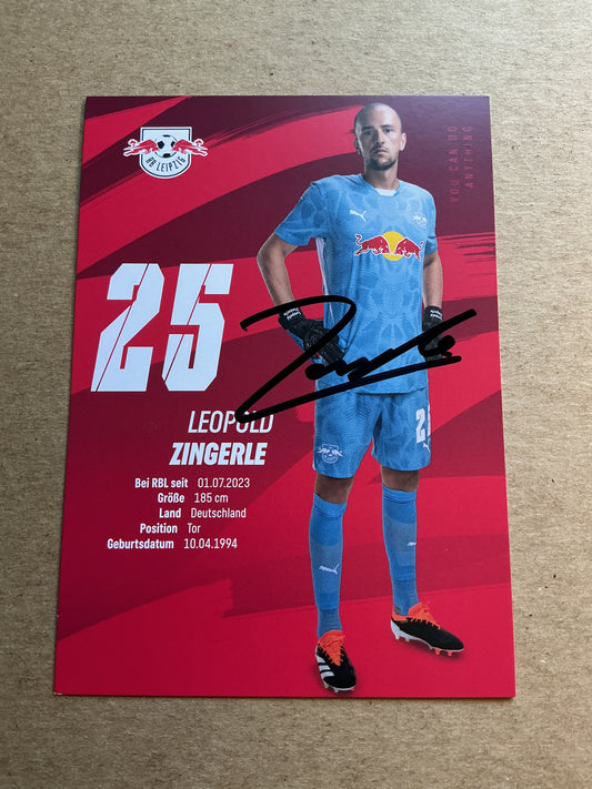 Leopold Zingerle, Germany 🇩🇪 RB Leipzig 2024/25 hand signed