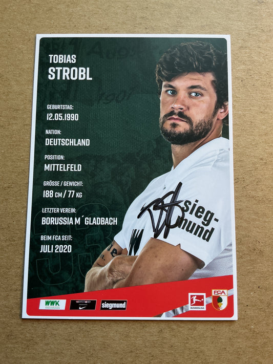 Tobias Strobl, Germany 🇩🇪 FC Augsburg 2020/21 hand signed