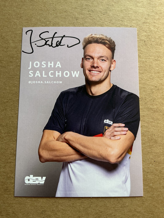Josha Salchow, Germany 🇩🇪 Swimming Summer Olympics 2024 hand signed
