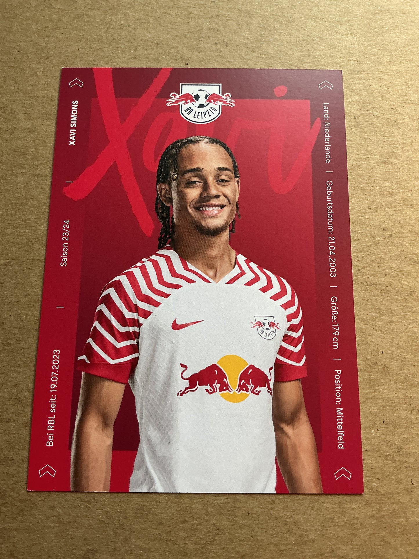 Xavi Simons, Netherlands 🇳🇱 RB Leipzig 2023/24 hand signed
