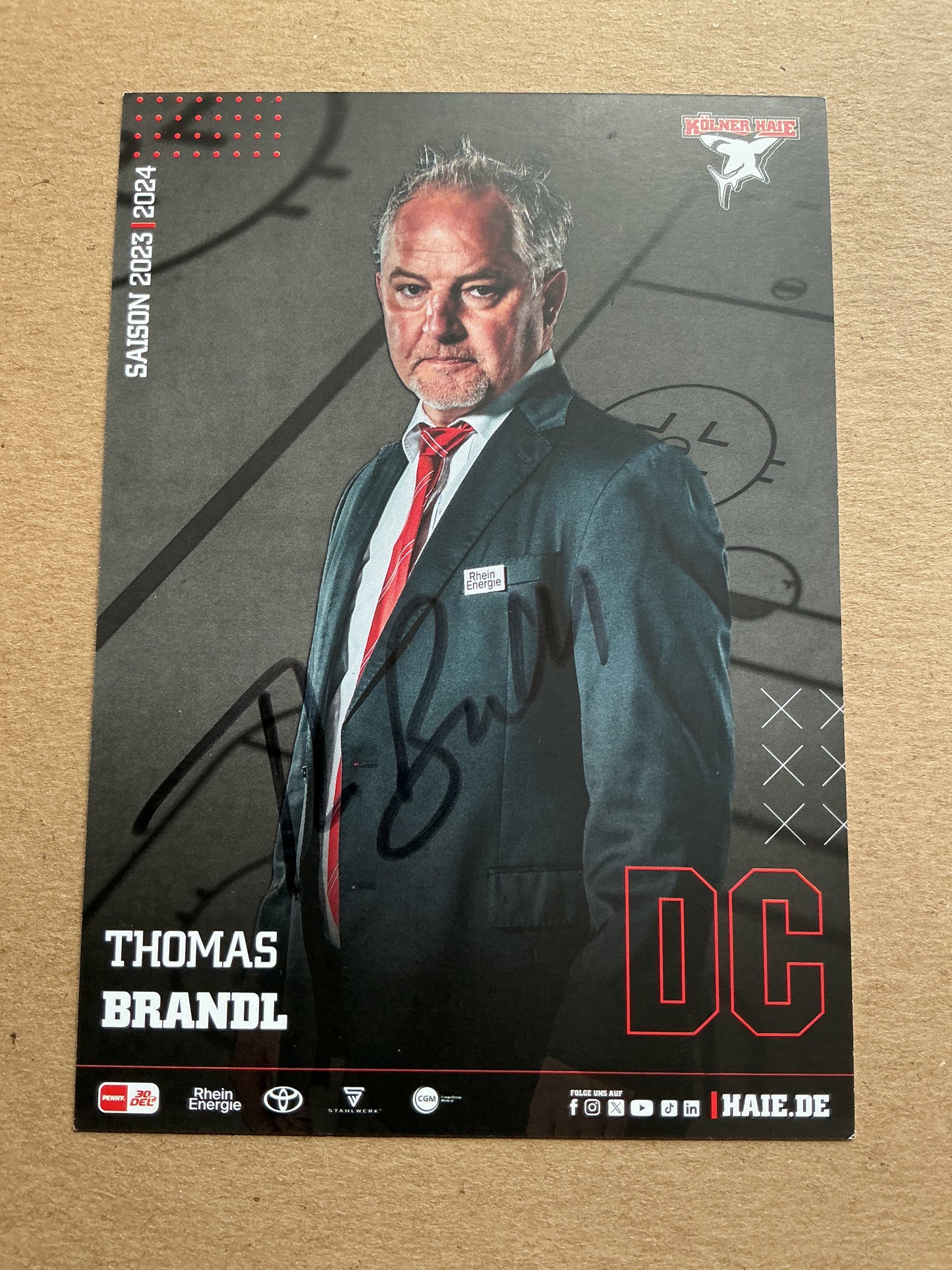 Thomas Brandl, Germany 🇩🇪 Kölner Haie 2023/24 hand signed