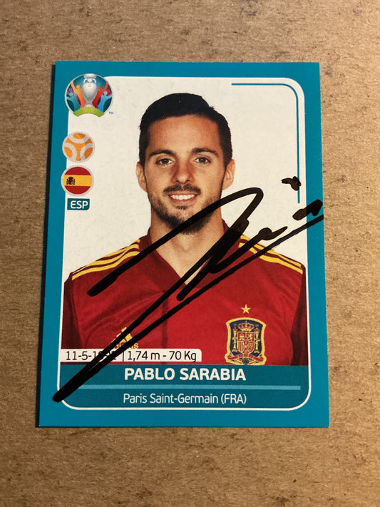 Pablo Sarabia, Spain 🇪🇸 UEFA Euro 2020 Panini hand signed