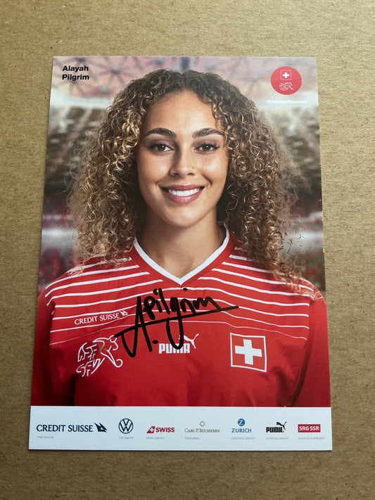 Alayah Pilgrim, Switzerland 🇨🇭 Women’s World Cup 2023 hand signed
