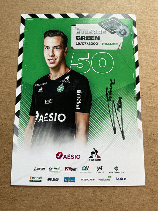 Étienne Green, France 🇫🇷 AS Saint-Étienne 2020/21 hand signed
