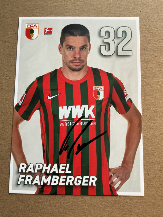 Raphael Framberger, Germany 🇩🇪 FC Augsburg 2021/22 hand signed