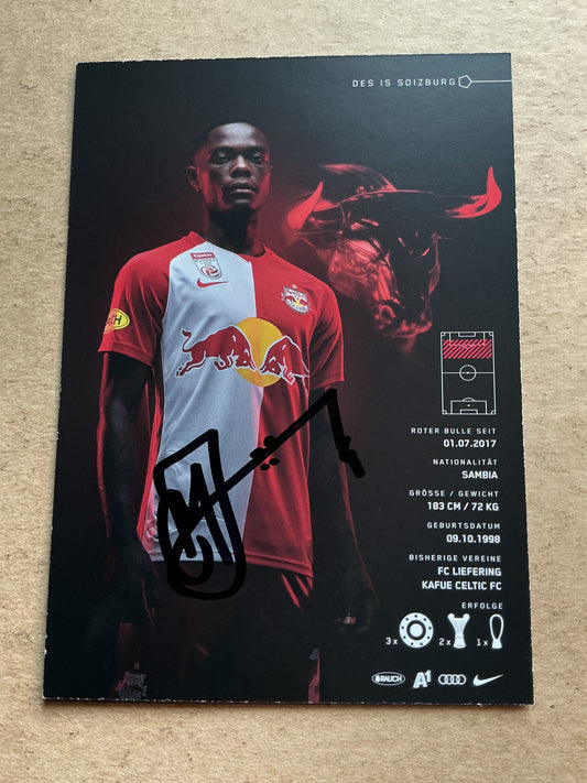 Patson Daka, Zambia 🇿🇲 Red Bull Salzburg 2020/21 hand signed