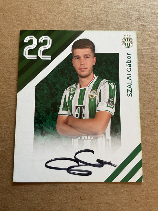 Gabor Szalai, Hungary 🇭🇺 Ferencvaros TC 2024/25 hand signed