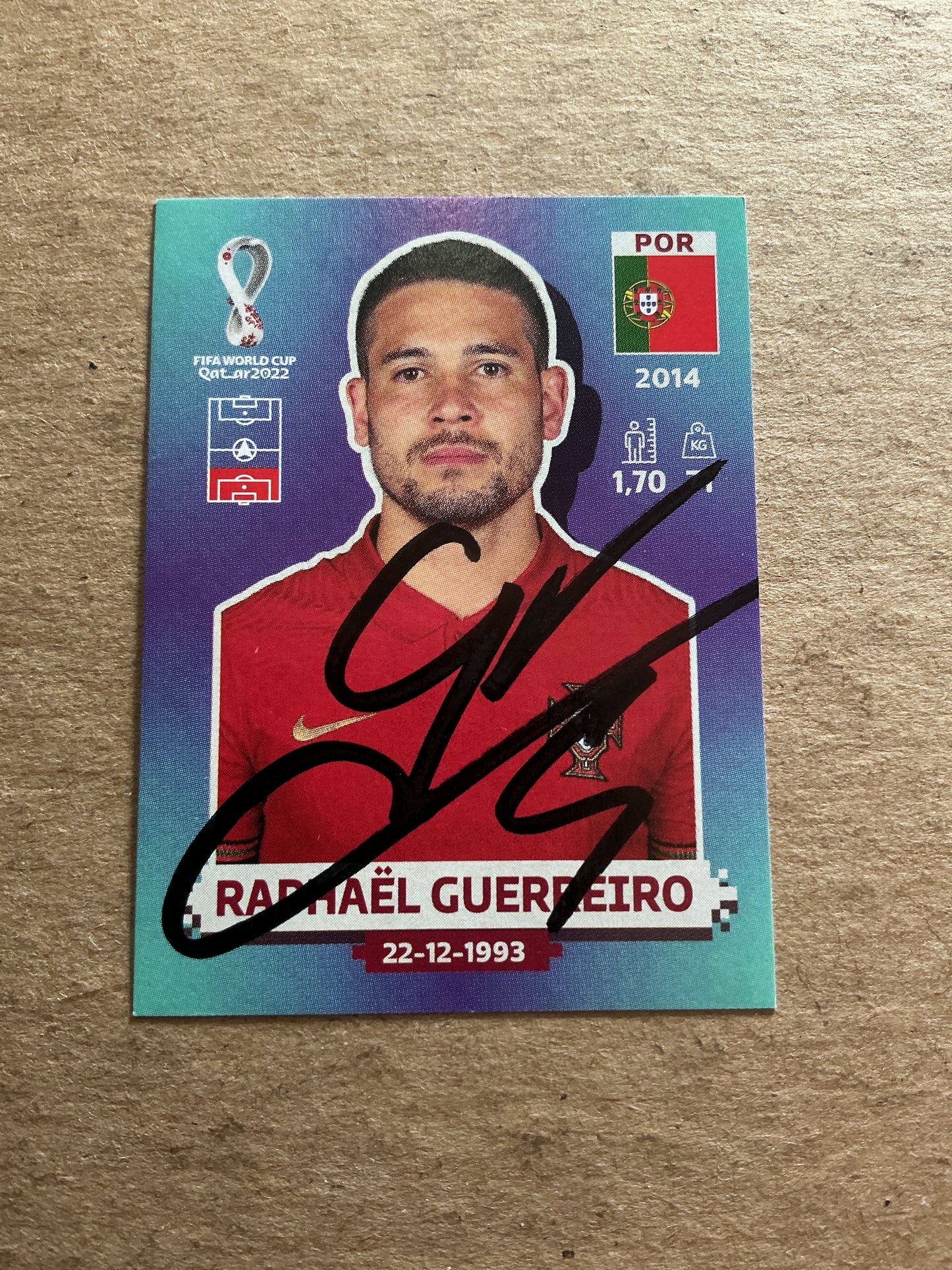Raphael Guerreiro, Portugal 🇵🇹 FIFA World Cup 2022 Panini hand signed
