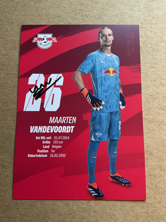 Maarten Vandevoordt, Belgium 🇧🇪 RB Leipzig 2024/25 hand signed