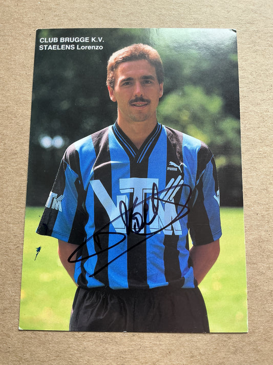 Lorenzo Staelens, Belgium 🇧🇪 Club Brugge 1992/93 hand signed