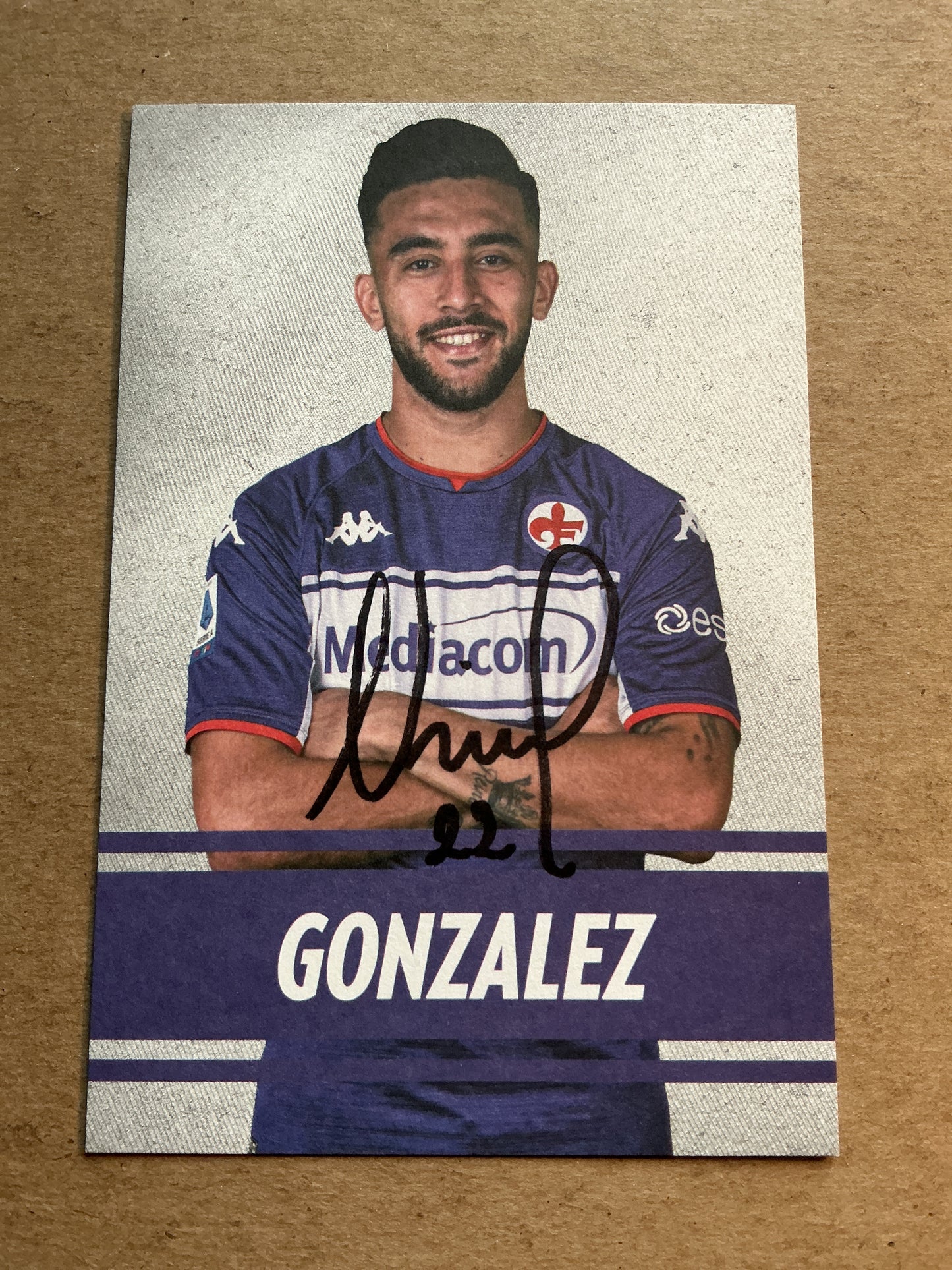 Nicolás González, Argentina 🇦🇷 ACF Fiorentina 2021/22 hand signed