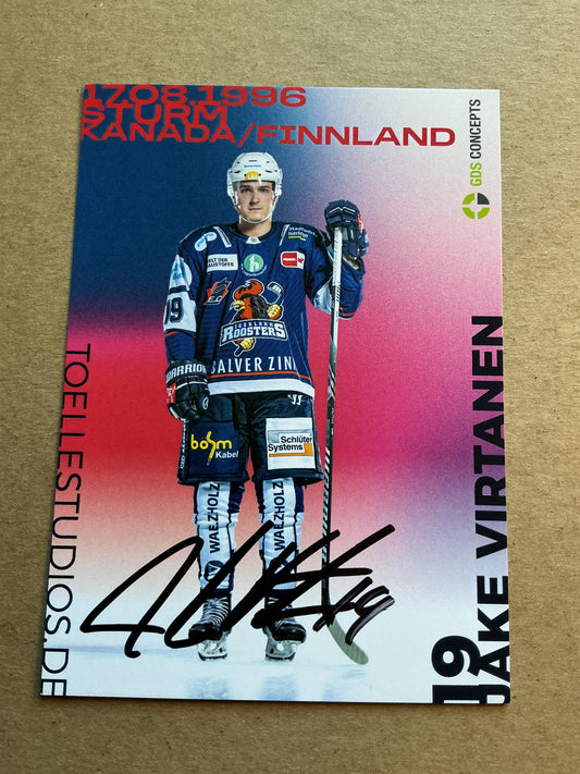 Jake Virtanen, Canada 🇨🇦 Iserlohn Roosters 2024/25 hand signed