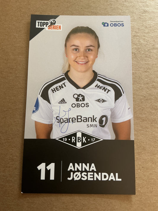 Anna Jøsendal, Norway 🇳🇴 Rosenborg BK 2022/23 hand signed