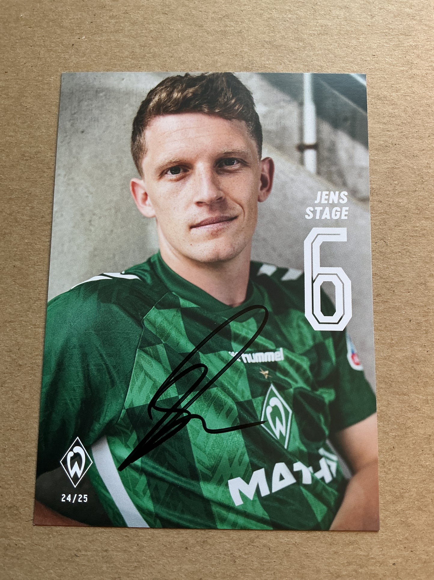 Jens Stage, Denmark 🇩🇰 SV Werder Bremen 2024/25 hand signed