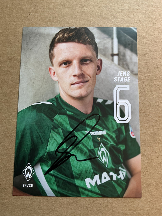 Jens Stage, Denmark 🇩🇰 SV Werder Bremen 2024/25 hand signed