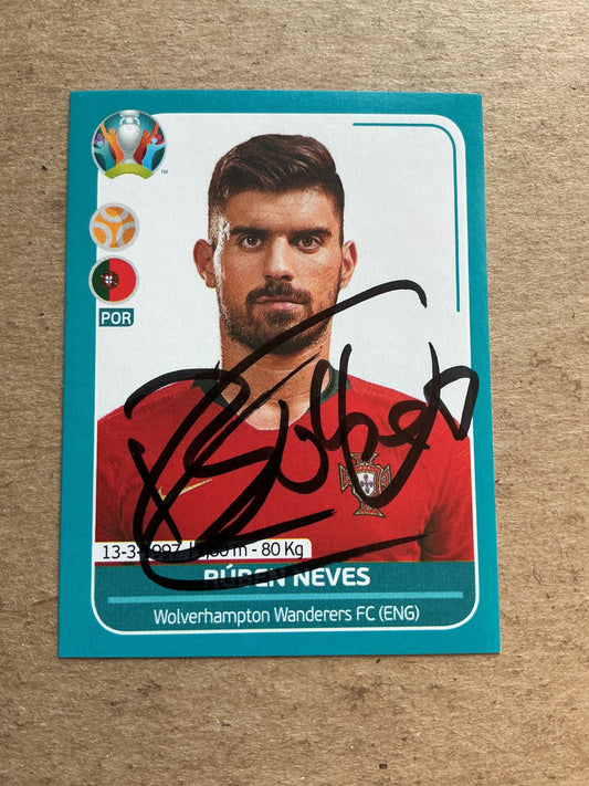 Rúben Neves, Portugal 🇵🇹 UEFA Euro 2020 Panini hand signed