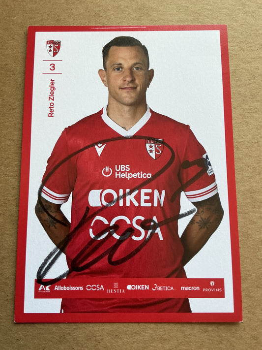 Reto Ziegler, Switzerland 🇨🇭 FC Sion 2024/25 hand signed